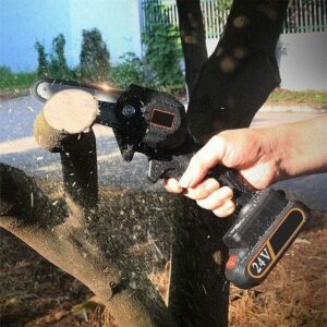 Motosierra poda bateria online 4 pulgadas + 2 baterias litio + cargador + kit herramientas 2